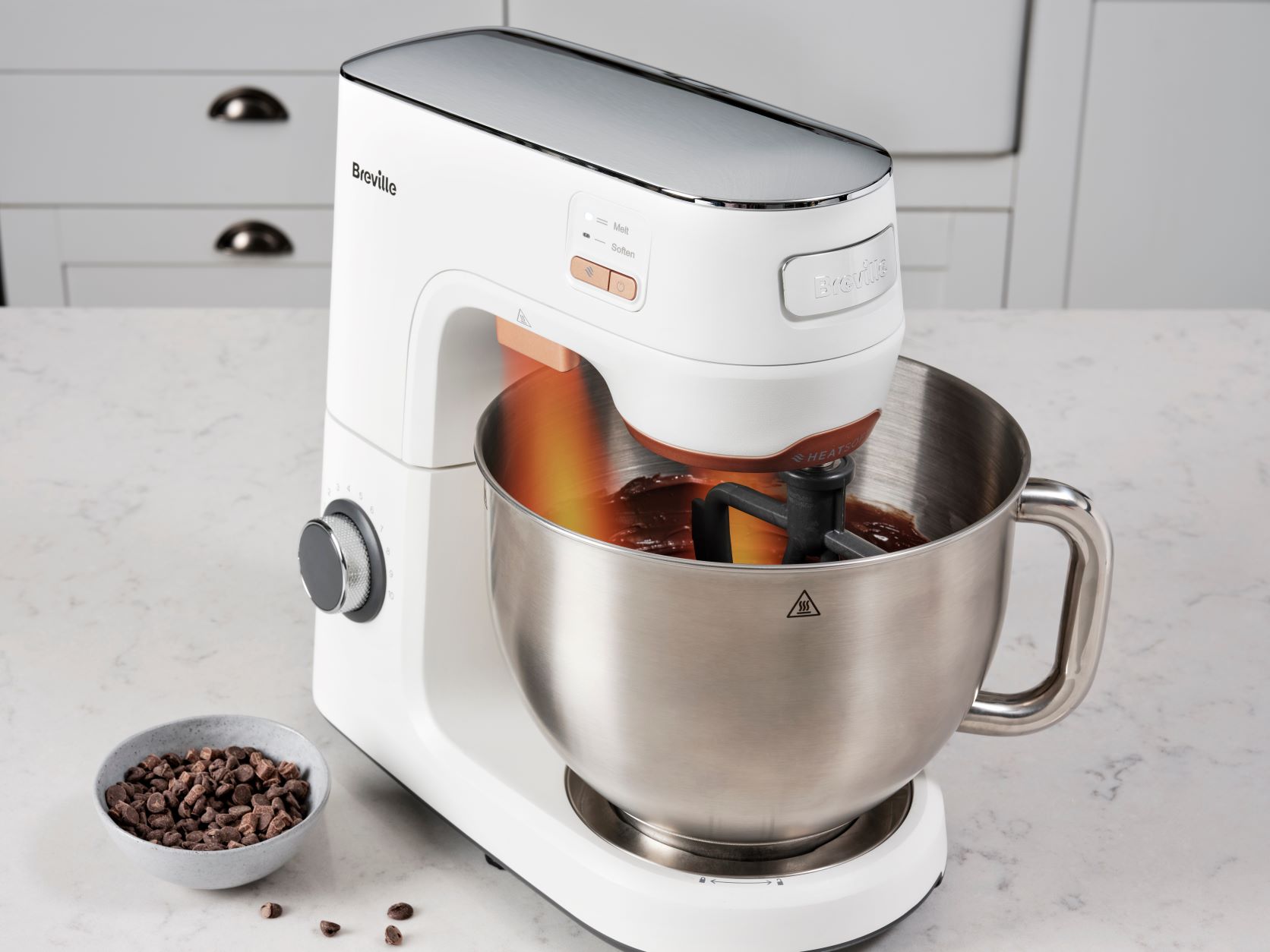 The Breville Stand Mixer with HeatSoft® Technology, there’s no wait to